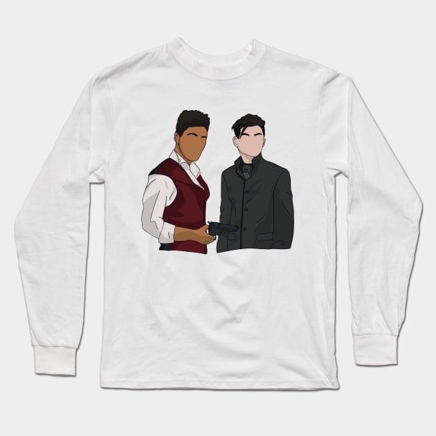 Jesper Fahey and Kaz Brekker - Six of Crows Long Sleeve T-Shirt by hereidrawagain